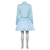 Kids Girls Barbie 2023 Margot Robbie Barbie Blue Dress Outfits Cosplay Costume Suit
